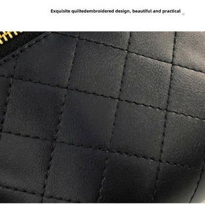 Checkered Embroidered Fanny Pack - Stylish Crossbody Chest Bag & Waist Purse for Women with Fashion Chain -dropshippingabc.com