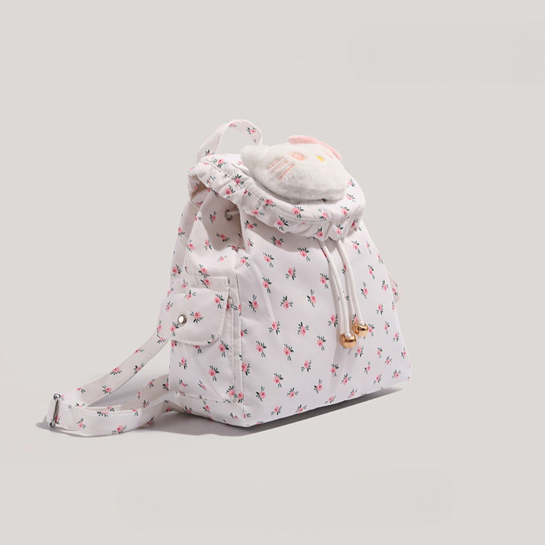 Cute Floral Canvas Backpack for Girls & Teens - Small Versatile School Bag for Daily Commute -dropshippingabc.com