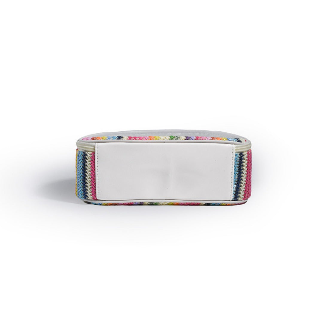 Semicircular Straw & PVC Cosmetic Bag - Waterproof Woven Travel Toiletry Organizer -dropshippingabc.com