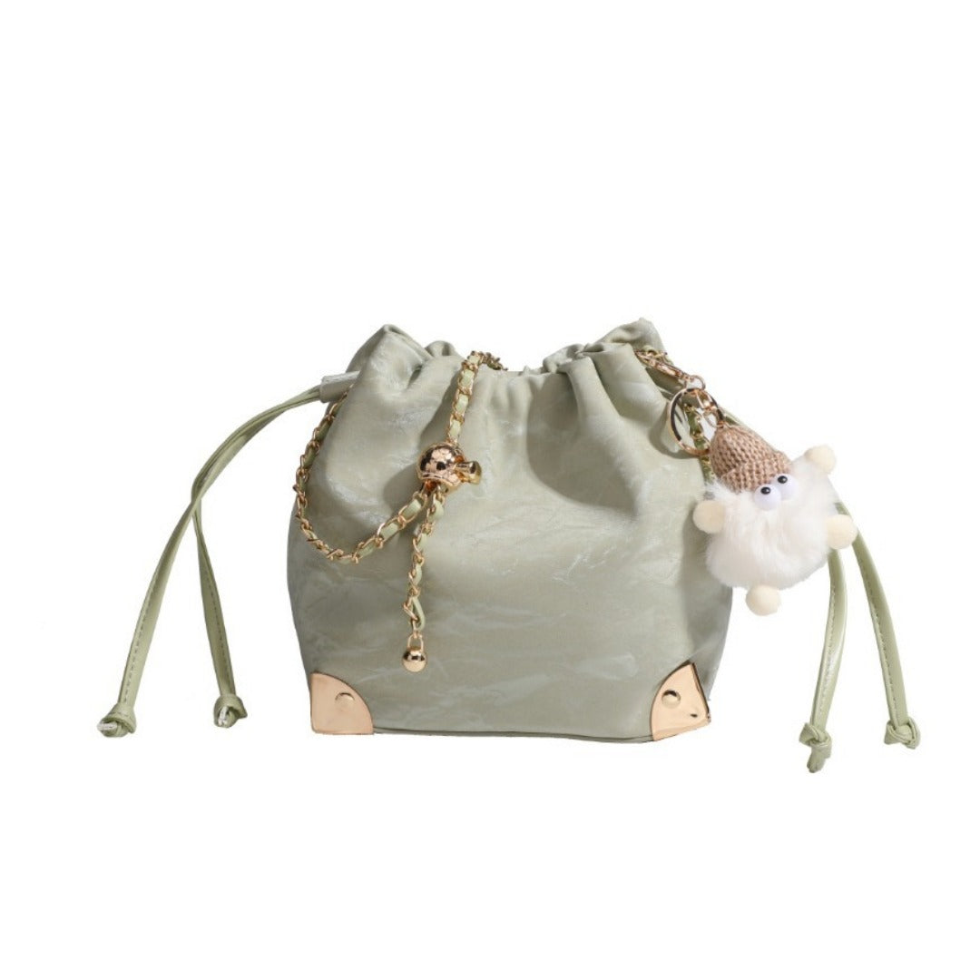 Drawstring Chic Mini Bucket Bag - Stylish Women's Designer Shoulder & Crossbody Chain Bag -dropshippingabc.com