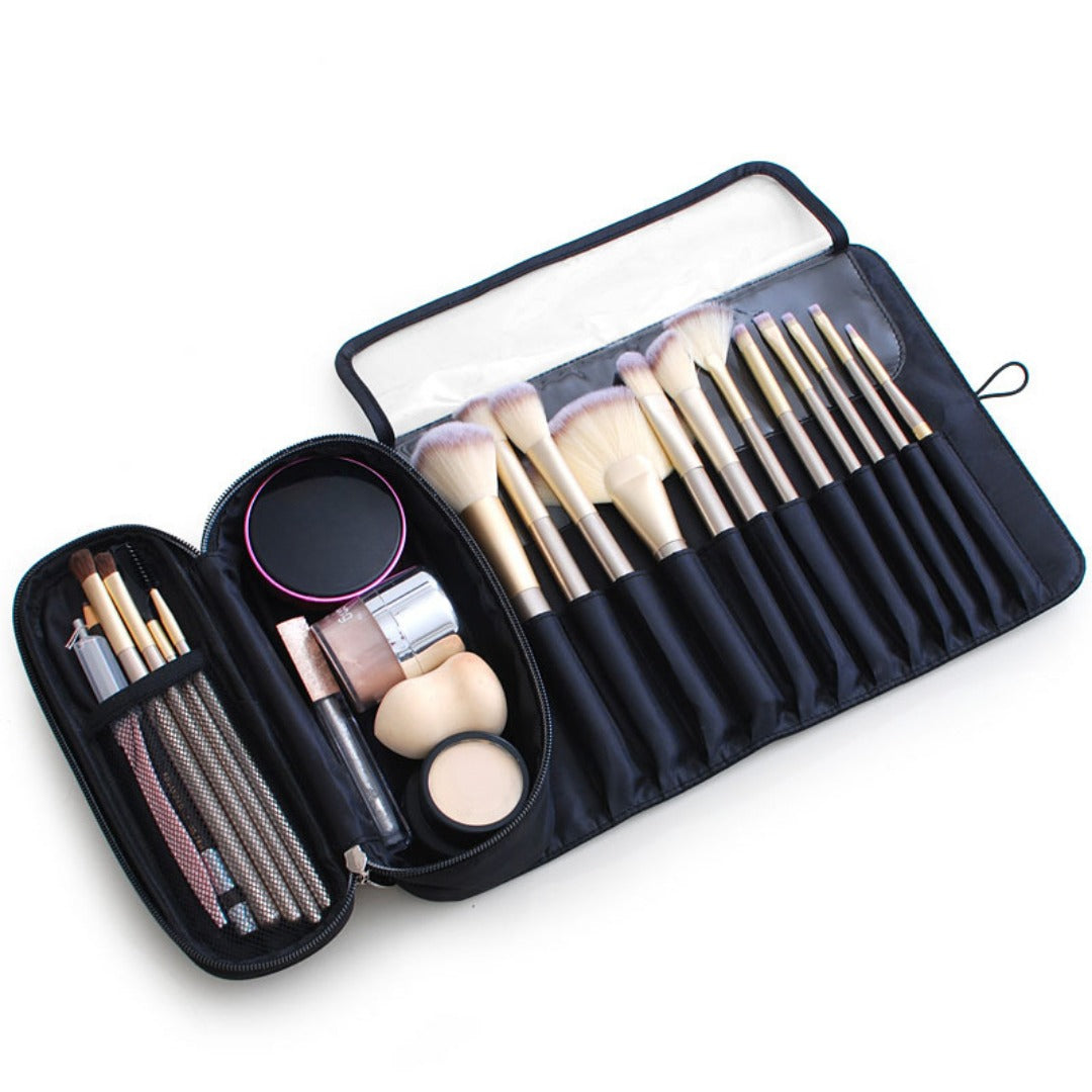 Professional Folding Makeup Bag Organizer - Multi-Function Travel Cosmetic & Makeup Brush Storage Bag -dropshippingabc.com