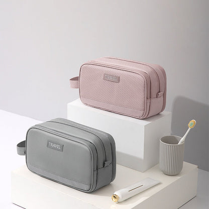 Men's 3-Layer Toilet Bag for Business Trip - Small Compact Cosmetic Organizer with Dry Wet Separation -dropshippingabc.com