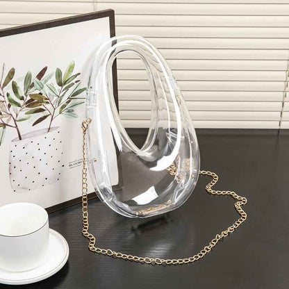 U-Shape Acrylic Evening Bag - Party Decoration Clutch Purse with Versatile Chain Strap