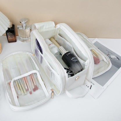 Multifunctional Makeup Bag for Women - Large Capacity Partitioned Travel Toiletry Organizer with Compartments -dropshippingabc.com