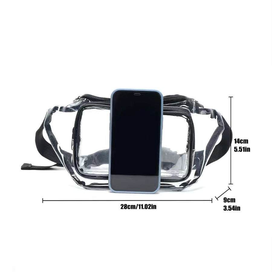 PVC transparent bag waterproof fanny pack Storage Bag for Portable Travel & Sports | Durable Fanny Pack with Clear Design for Secure and Easy Access -dropshippingabc.com