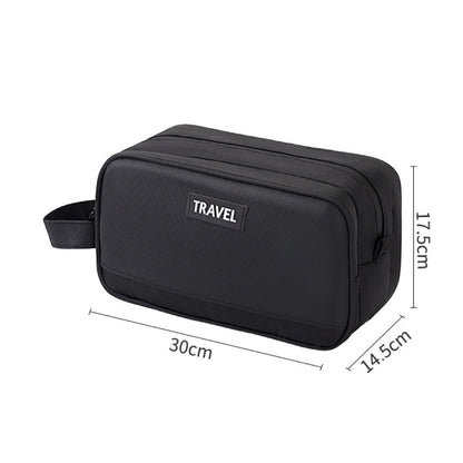 Men's 3-Layer Toilet Bag for Business Trip - Small Compact Cosmetic Organizer with Dry Wet Separation -dropshippingabc.com