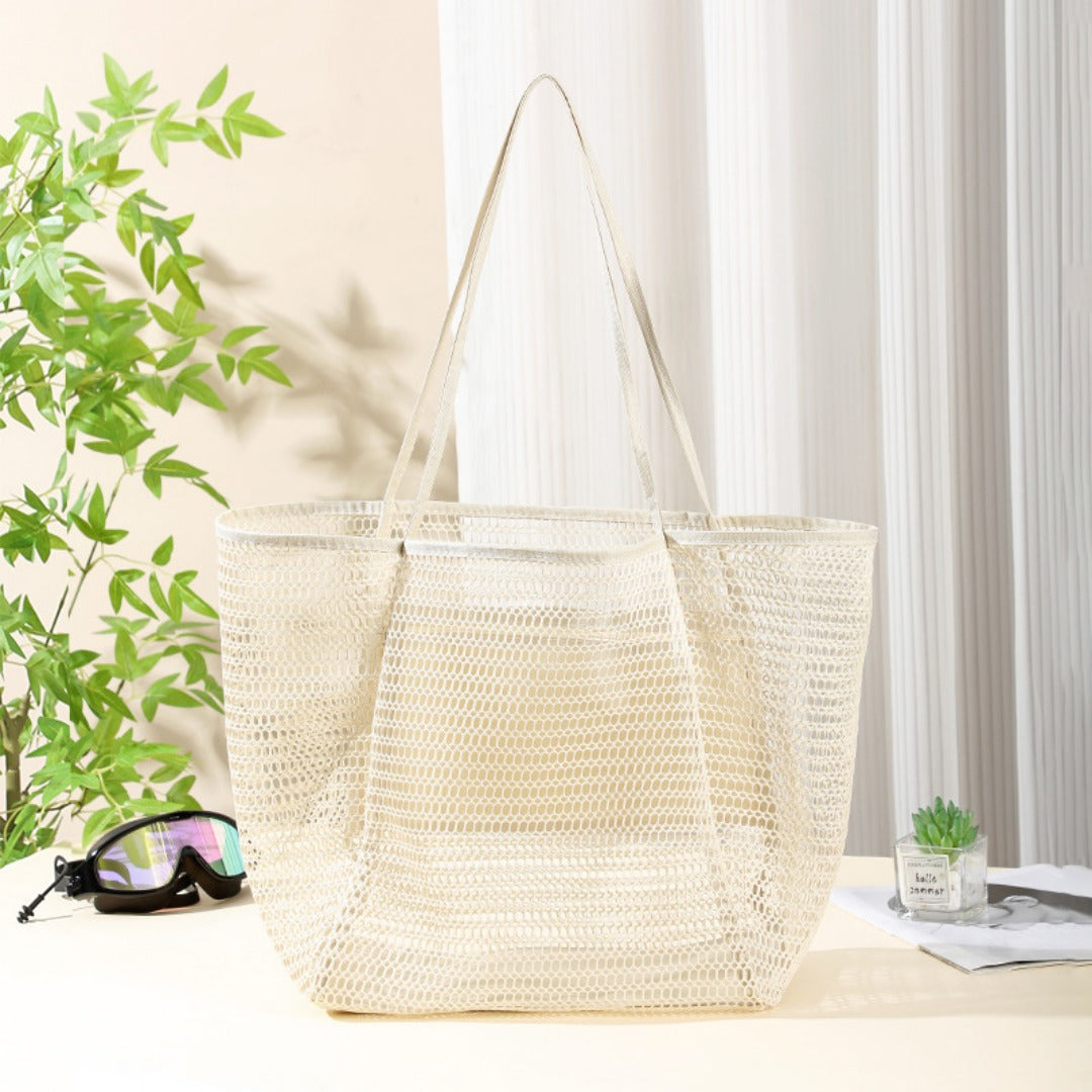 Large Capacity Mesh Shower Tote Bag - Portable Foldable Beach & Travel Bag for Wet and Dry Storage -dropshippingabc.com