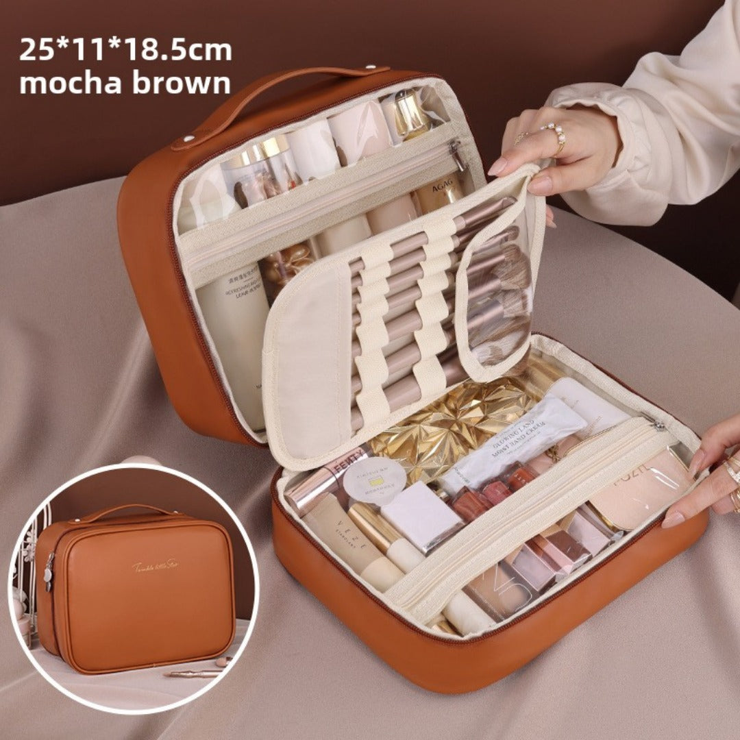 Multifunctional Cosmetic Bag - Large Capacity Waterproof Makeup Organizer with Compartments -dropshippingabc.com