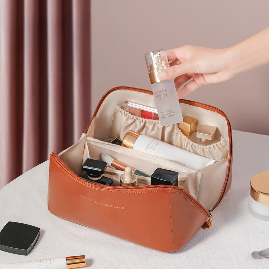 Stylish Large Capacity Makeup Bag for Women - Versatile Travel Toiletry Organizer with Compartments -dropshippingabc.com