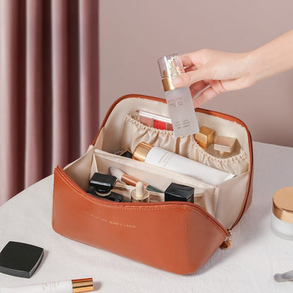 Stylish Large Capacity Makeup Bag for Women - Versatile Travel Toiletry Organizer with Compartments -dropshippingabc.com