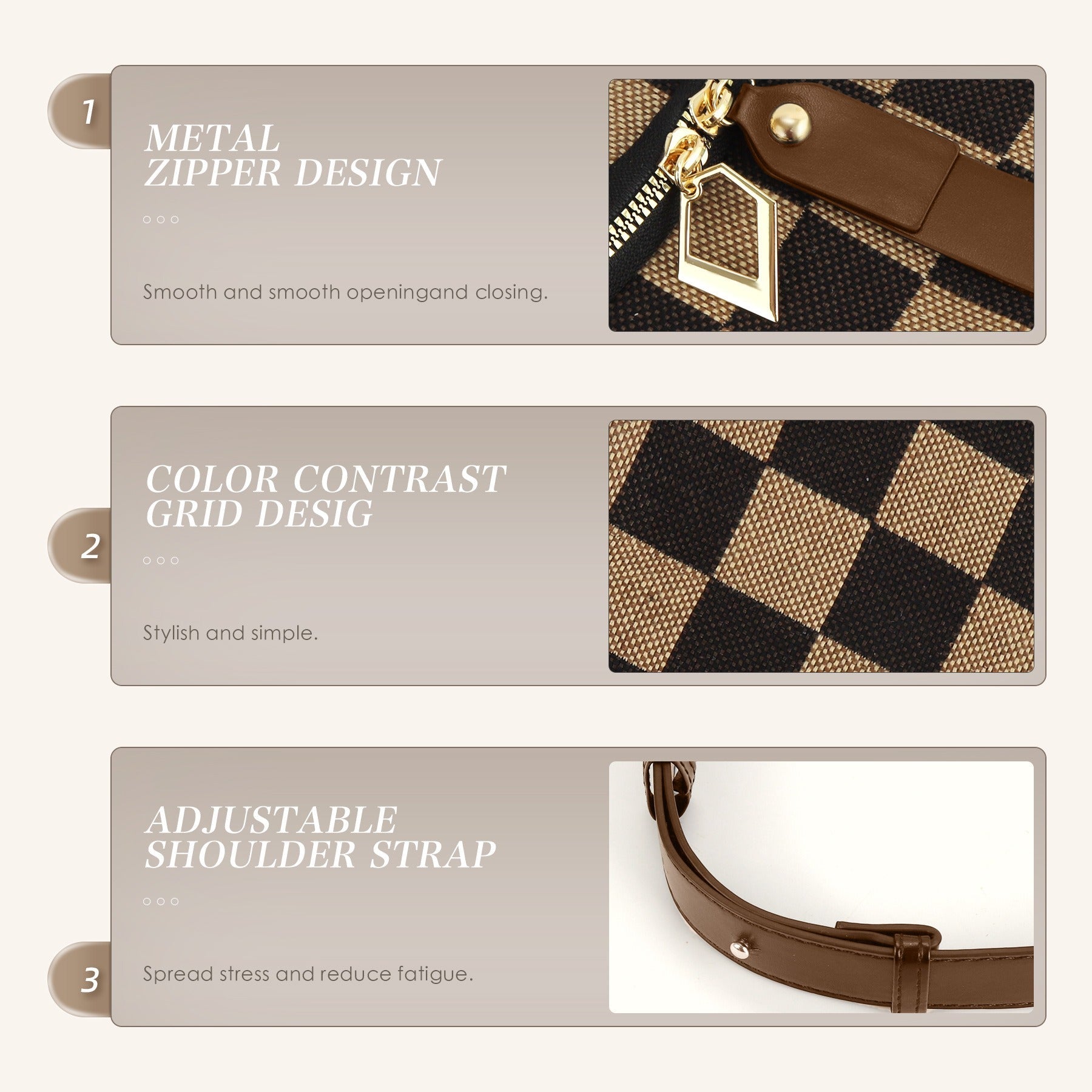 Small Crossbody Bag – Versatile Commute with Checkerboard Canvas, Compact Earphone Bag, Stylish 2-in-1 Chest Bag & Fanny Pack for Everyday Use -dropshippingabc.com