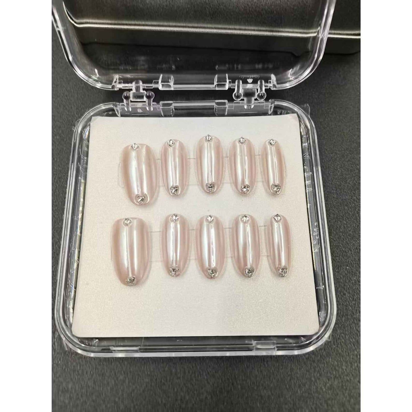 Ivory Cream Solid Color Press On Nails - Short Square Elegant Fake Nails with Glue Kit #1038