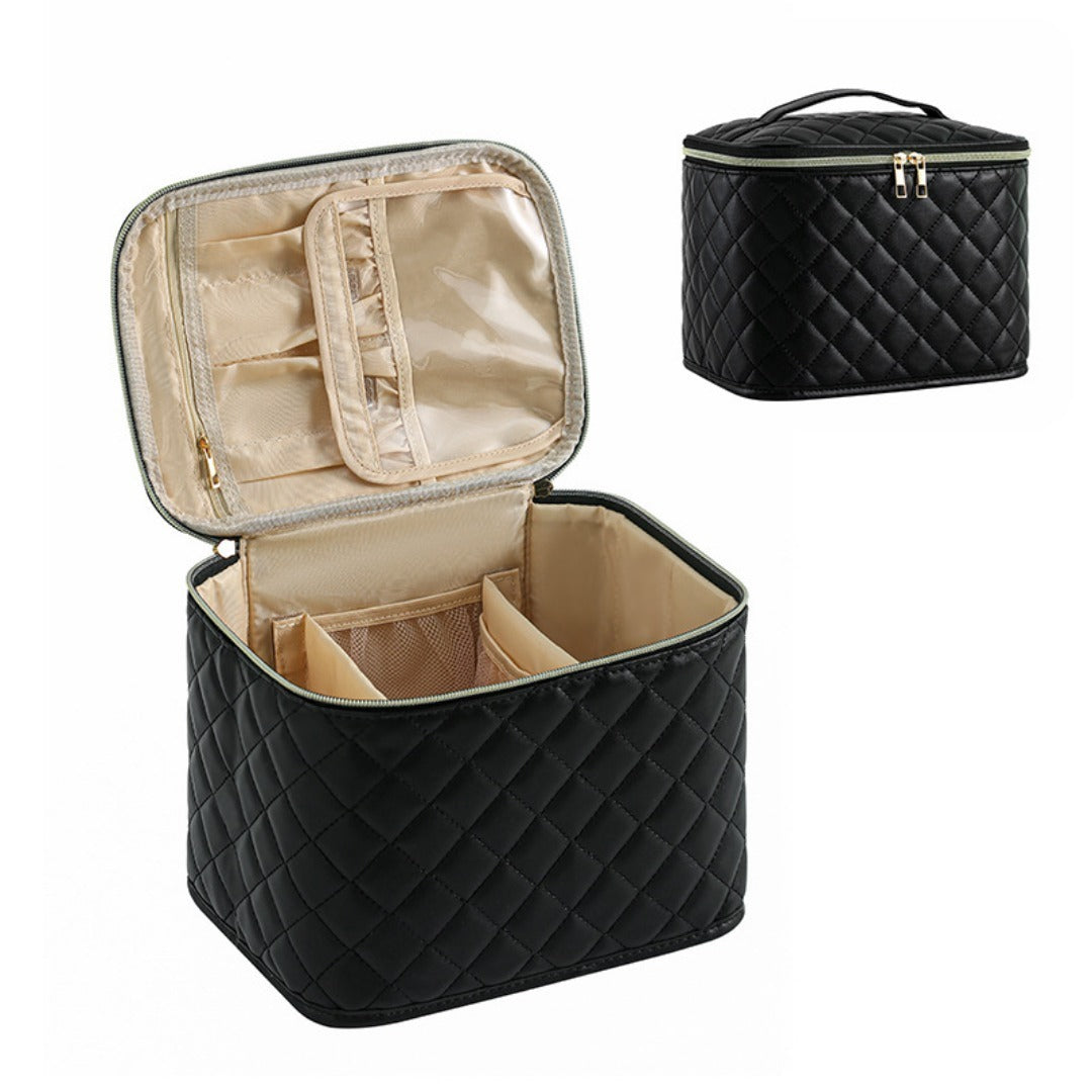 Large Capacity Travel Makeup Bag - Waterproof Cosmetic Organizer with Multi-Functional Partitions -dropshippingabc.com