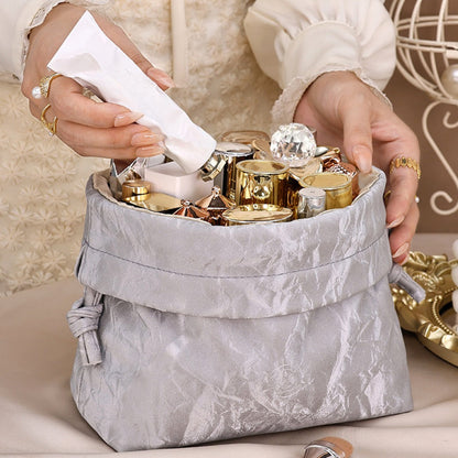 Bundle Mouth Cosmetic Bag - Large Capacity Storage Portable Makeup Bag for Women -dropshippingabc.com