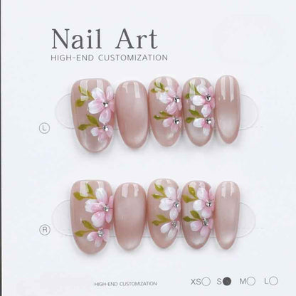 Handmade press on nails fake nails removable Handmade Drawing Nails 1052
