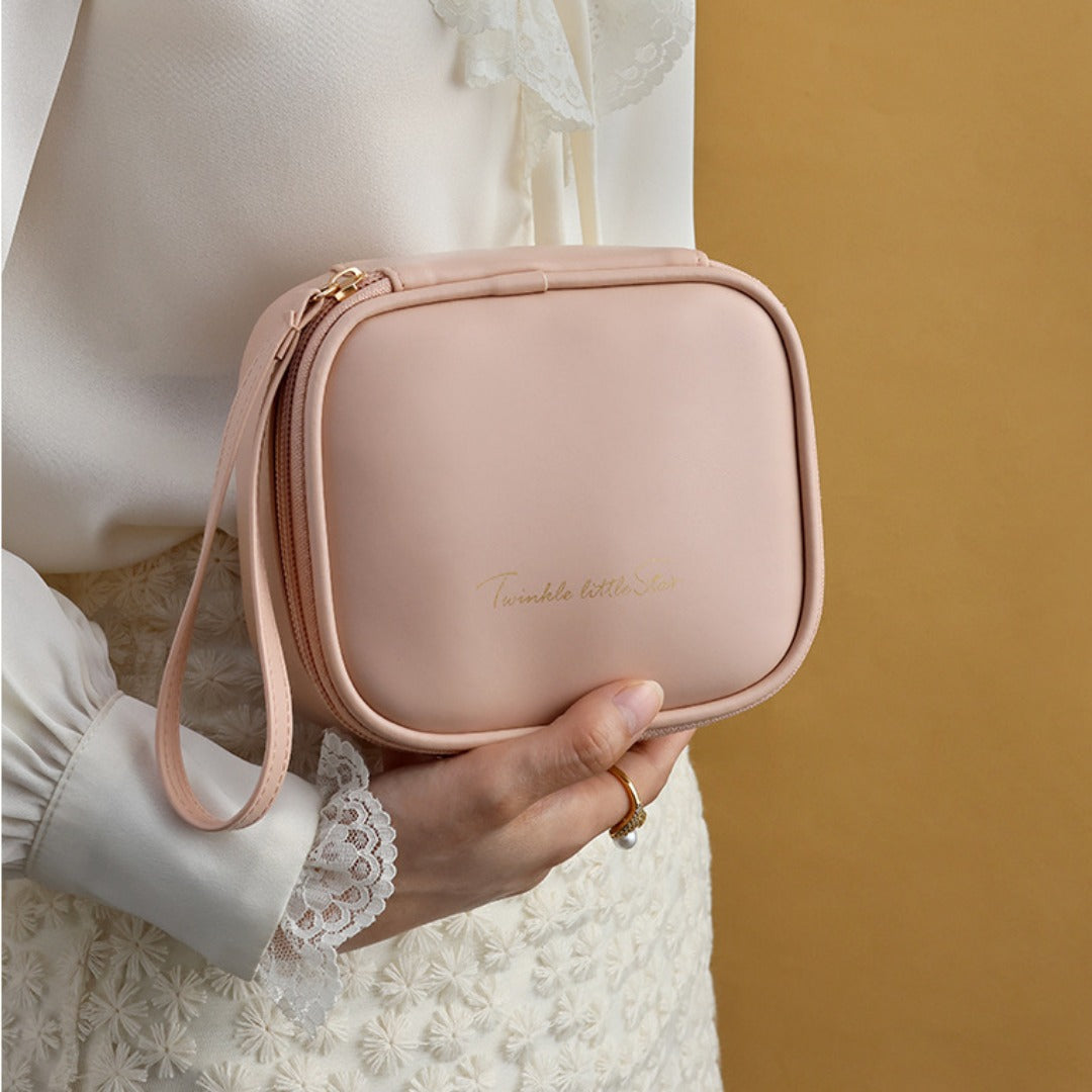 Portable PU Makeup Bag - Small Cream Lipstick Envelope Carry Bag for Students & Sanitary Napkin Storage -dropshippingabc.com
