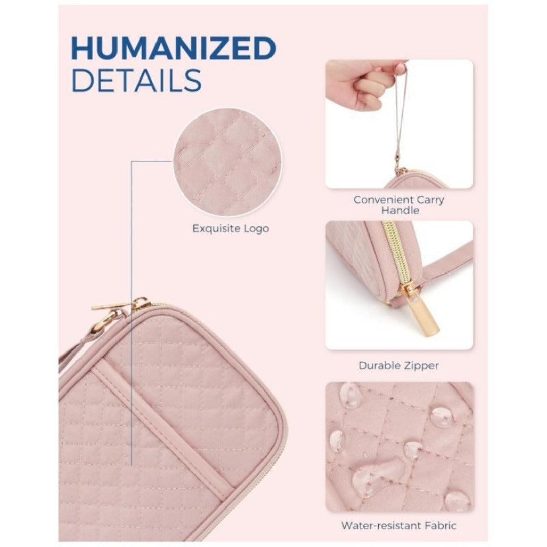 Zip Around Wristlet Wallet for Women with Headphone Cable Storage - Travel Cable Organizer Bag -dropshippingabc.com