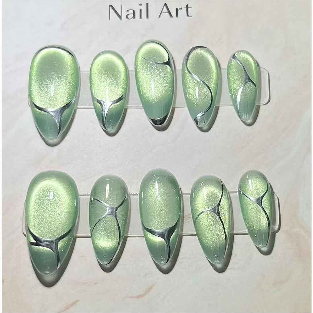 1075 Handmade Nail Wear Nail Art Reusable Press on Nails False Nails