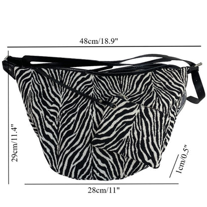 Zebra Pattern Slouch Purse - Large Capacity 2-in-1 Crossbody Hobo Bag for Women -dropshippingabc.com