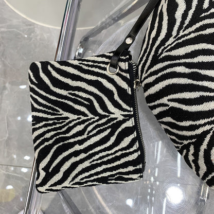 Zebra Pattern Slouch Purse - Large Capacity 2-in-1 Crossbody Hobo Bag for Women -dropshippingabc.com