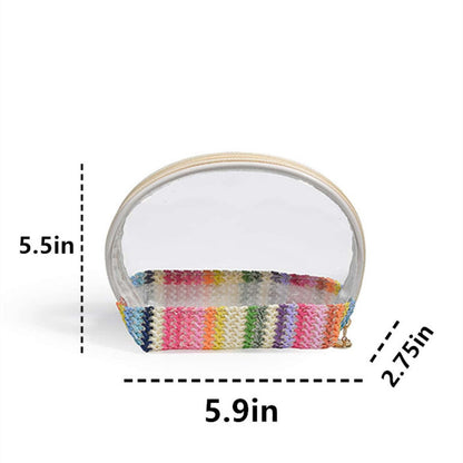 Straw Woven Makeup Bag - Small Waterproof Cosmetic Organizer for Travel & Portable Storage -dropshippingabc.com