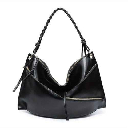 Large Shoulder Bag with Unique Handmade Woven Handle - Oversize Hobo Purse Big Capacity