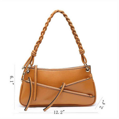 Small Shoulder Bag with Unique Handmade Woven Handle - Artisan Crafted Crossbody Purse