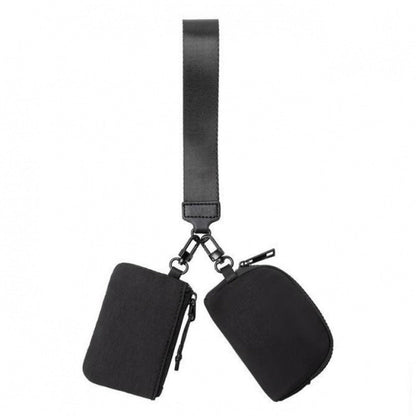 Waterproof Nylon ID Bag - Double Bag Multi-function Wristlet Wallet with Keychain for Women -dropshippingabc.com