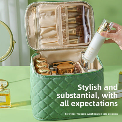 Large Capacity Travel Makeup Bag - Waterproof Cosmetic Organizer with Multi-Functional Partitions -dropshippingabc.com