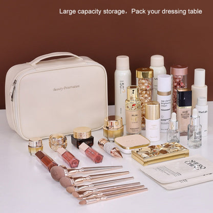 Free Partition Cosmetic Bag - Large Capacity Travel Portable Toiletry Bag & Makeup Organizer for Women -dropshippingabc.com