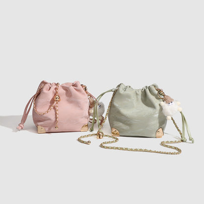 Drawstring Chic Mini Bucket Bag - Stylish Women's Designer Shoulder & Crossbody Chain Bag -dropshippingabc.com