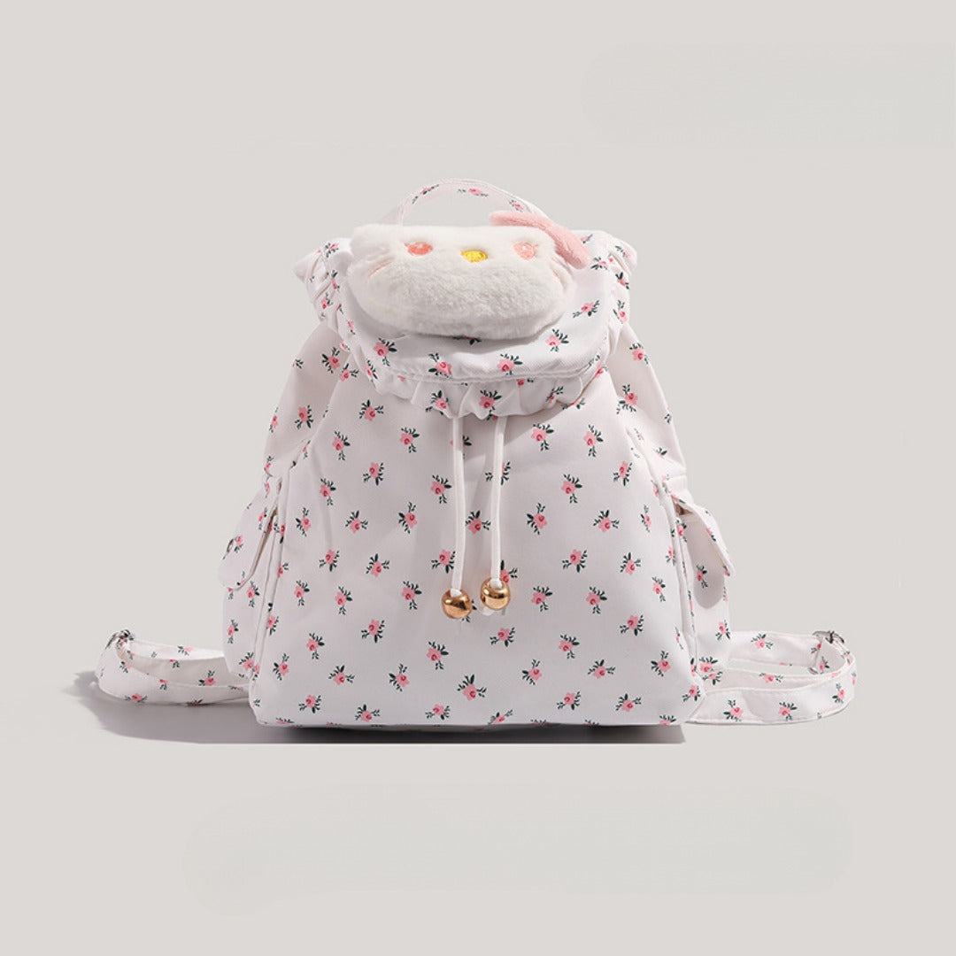 Cute Floral Canvas Backpack for Girls & Teens - Small Versatile School Bag for Daily Commute -dropshippingabc.com