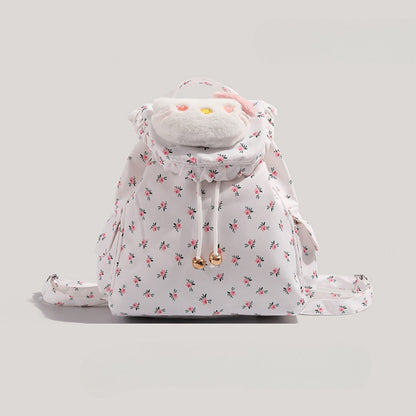 Cute Floral Canvas Backpack for Girls & Teens - Small Versatile School Bag for Daily Commute -dropshippingabc.com
