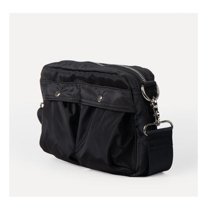 Women's Pleated Nylon Crossbody Bag - Small Square Shoulder Purse with Front Pockets -dropshippingabc.com