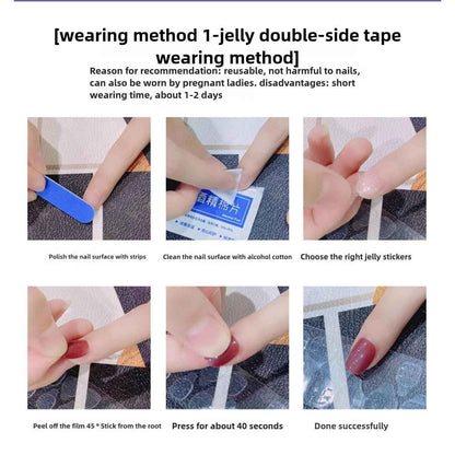 Solid Cream Color Handmade press on nails fake nails removable Handmade Drawing Nails