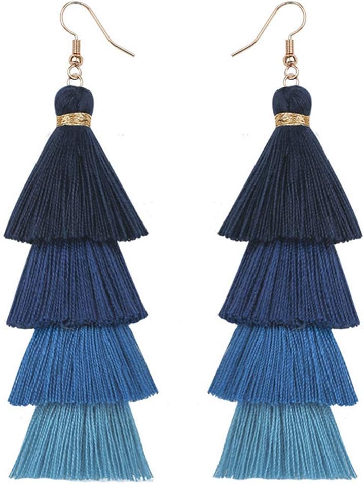Faux Fur Pom Pom Tassel Drop Dangle Earrings Set -dropshippingabc.com
