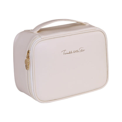 Makeup Bag with 6 Compartments | Large Capacity Travel Organizer with Brush Holder -dropshippingabc.com