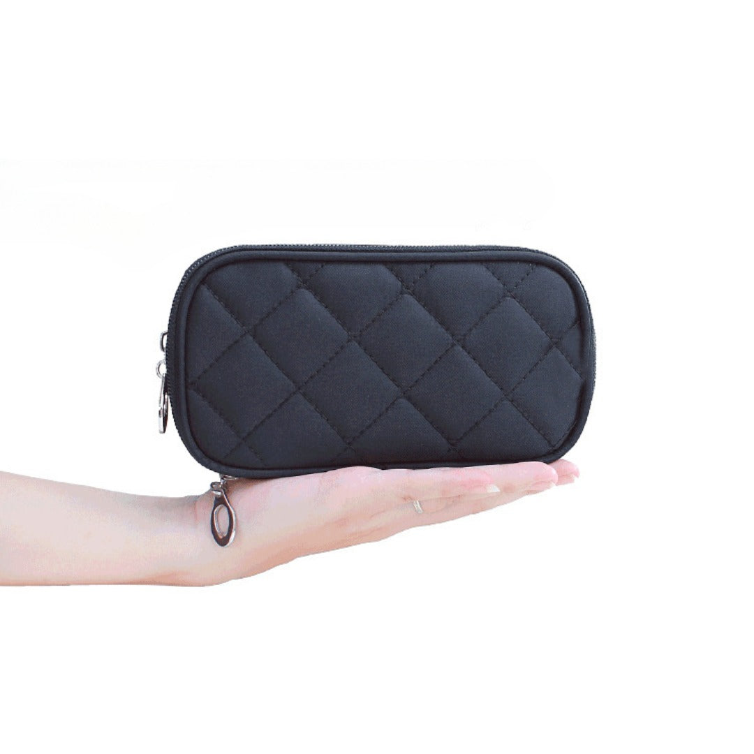 Geometric Rhombus Nylon Cosmetic Bag - Waterproof Makeup Organizer with Compartments for College, Dorm, Camp, Gym -dropshippingabc.com