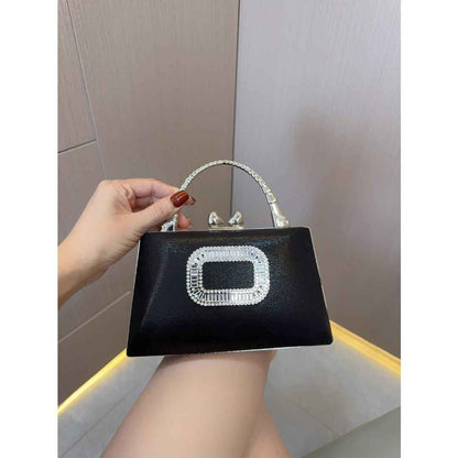 Gold & Silver Clutch Purses with Leather Base - Metal Top Handle Ladies Evening Bag for Party Prom Dinner