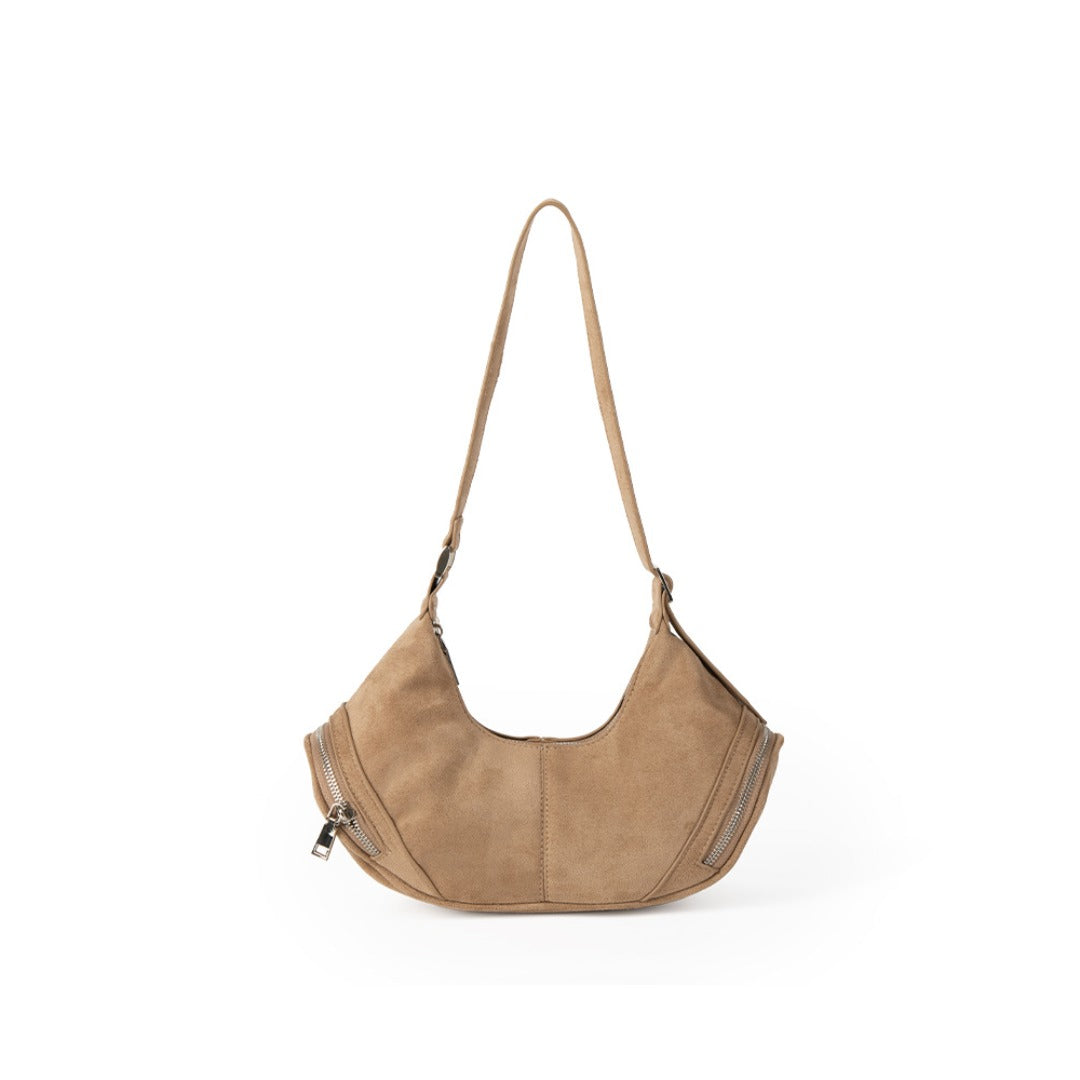 Large Capacity Suede Shoulder Bag - Vintage Casual Slouch Hobo Bag -dropshippingabc.com