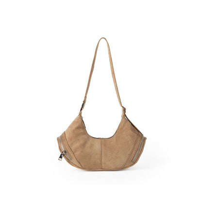 Large Capacity Suede Shoulder Bag - Vintage Casual Slouch Hobo Bag -dropshippingabc.com
