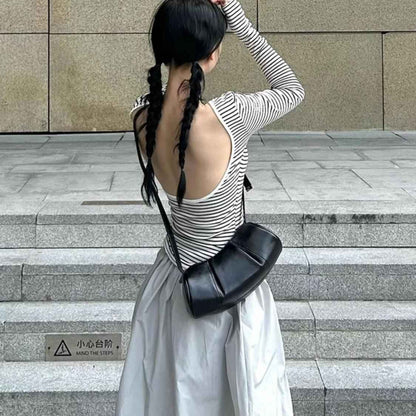 Elegant Folded Cylinder Bag - Stylish Small Pillow Bag & Casual Crossbody Bag for Women | Fashion Retro Design