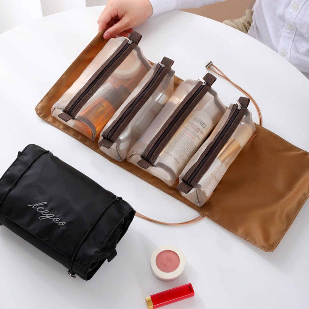 4-in-1 Travel Makeup Bag - Multi-Function Portable Cosmetic Organizer & Toiletry Storage Bag -dropshippingabc.com