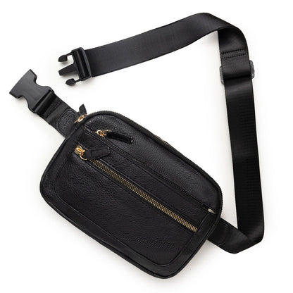 Multifunctional Fashion Fanny Pack – Adjustable Shoulder Strap Travel Breast Bag in Vegan Leather, Ideal Chest Purse for Holiday Sports and Running, Stylish Crossbody Waist Bag for Women -dropshippingabc.com