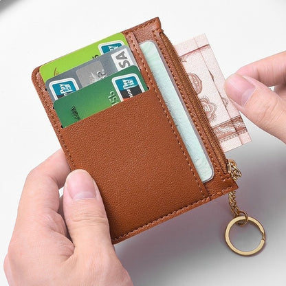 Ultra-thin new card bag for women, small and simple multi-card zipper change bag, large-capacity ID card holder, card holder. -dropshippingabc.com