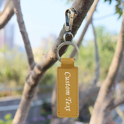 Custom Keychain, Personalized keychains, Real Leather Key Chain Holder Engrave Name Text, Customized Gifts for Men Women -dropshippingabc.com