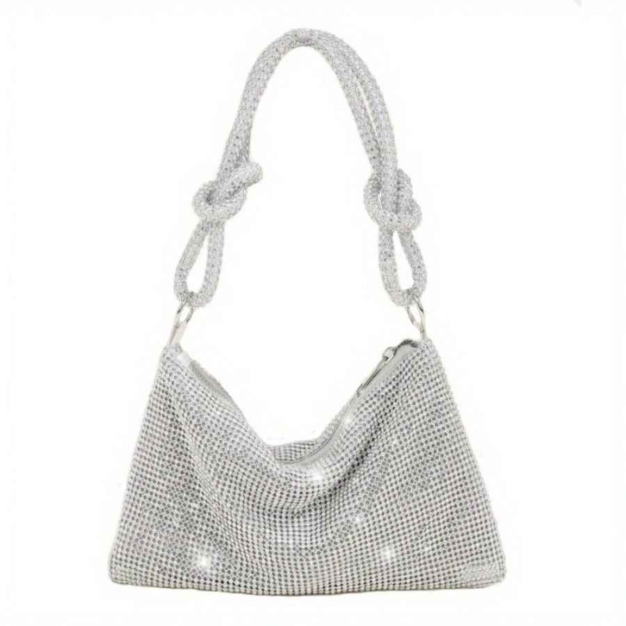 Fully Rhinestone Evening Purse - Flat Rectangle Party Prom Shoulder Bag, Large Capacity & Lightweight