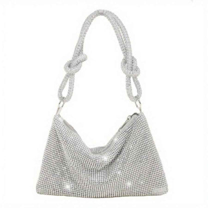 Fully Rhinestone Evening Purse - Flat Rectangle Party Prom Shoulder Bag, Large Capacity & Lightweight