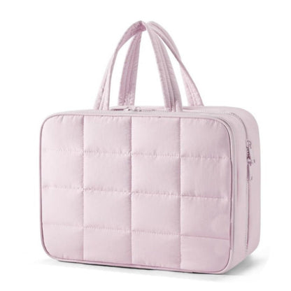 Travel Toilet Bag with Jewelry Storage - Hanging Toilet Bag & Fluffy Cosmetic Bag with Compartments -dropshippingabc.com