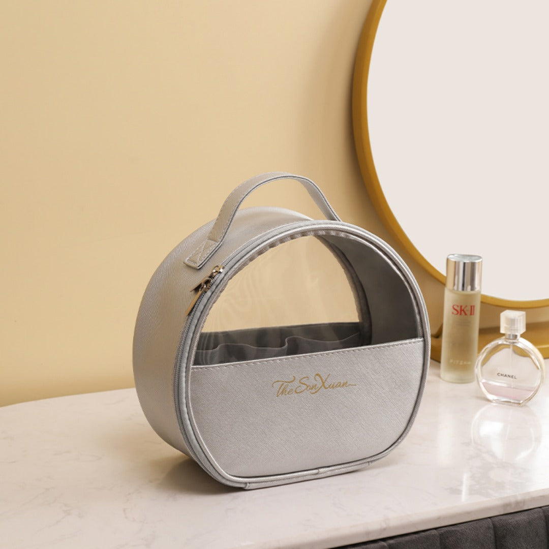 Translucent PU Makeup Bag - Large Capacity Waterproof Toiletry Organizer & Skincare Storage -dropshippingabc.com